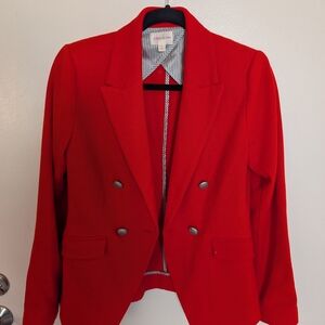 Riley & Rae Vibrant Red Double-Breasted Blazer